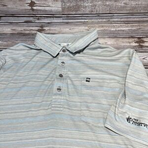 Travis Mathew Golf Polo Shirt Striped Wicking‎ Cotton Short Sleeve Men's XL